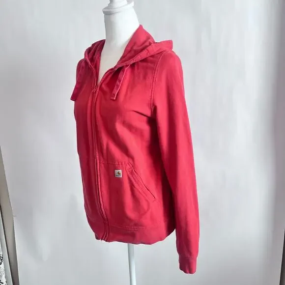 Women's Red Zip-Up Hoodie - Picture 2 of 12